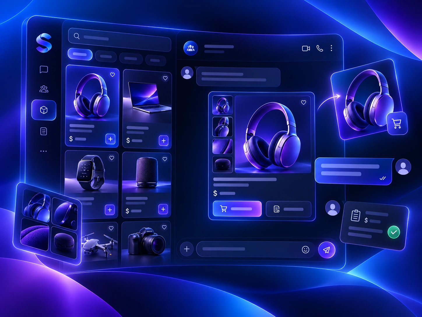 Spherum product catalog inside messenger